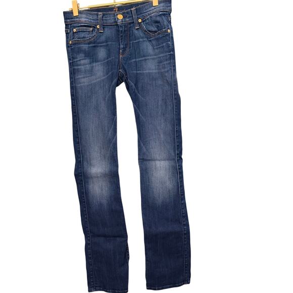 7 For All Mankind Straight Leg Jeans Dark Wash Women’s 25 - Picture 2 of 9